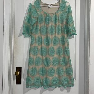 Medium Teal Floral Print Dress